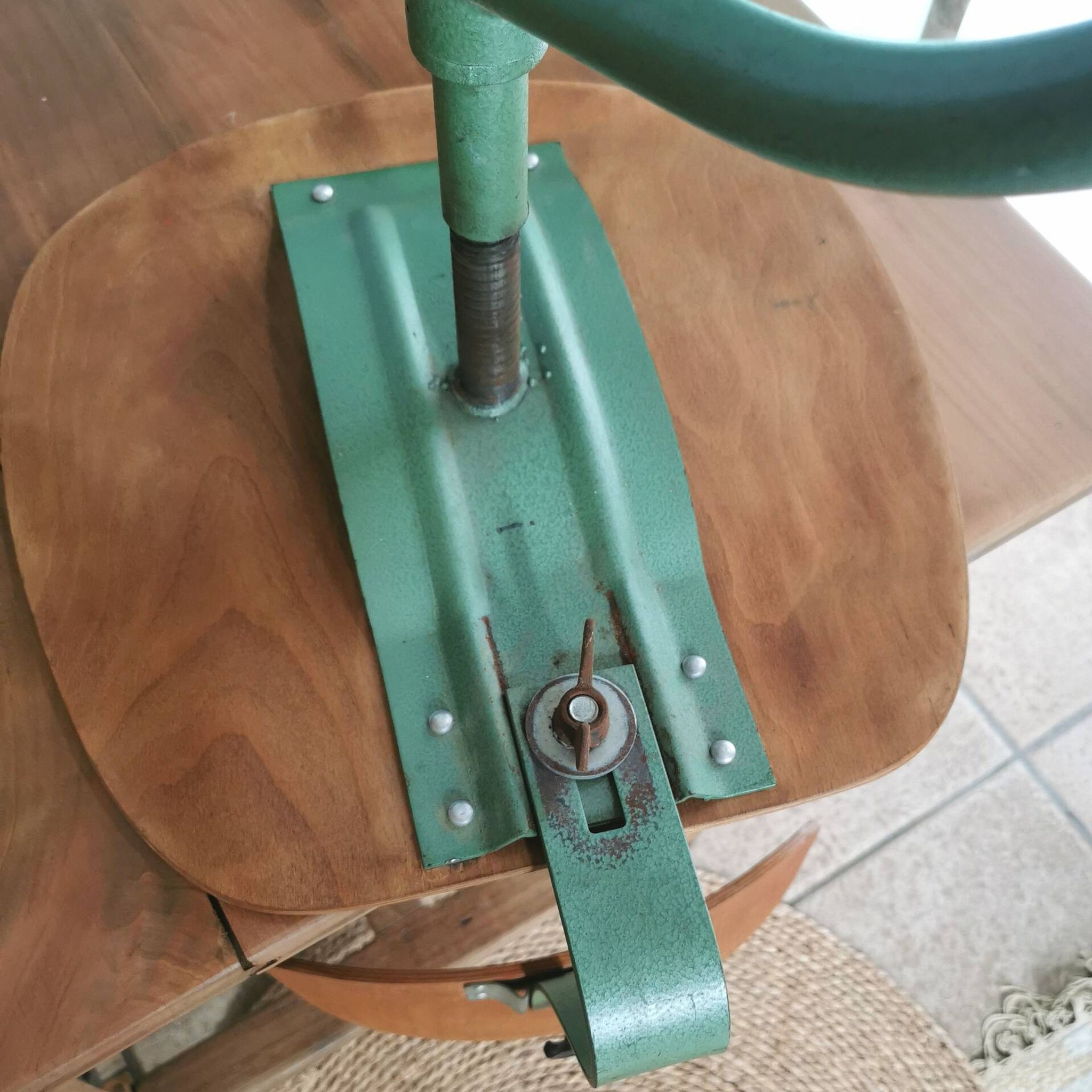 Old adjustable workshop chair, industrial vintage