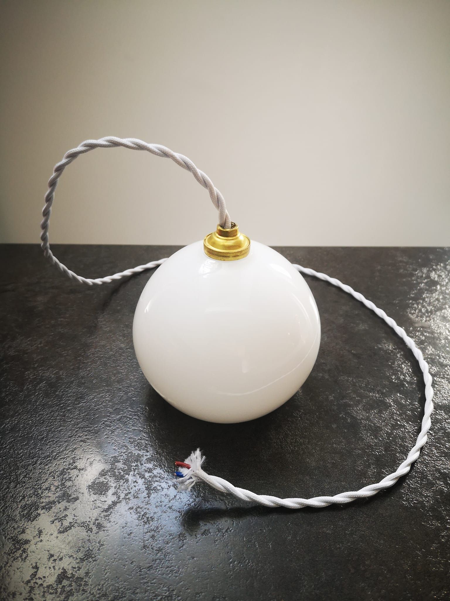 Sold opaline white globe