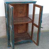 Vitrine en bois bleue