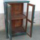 Blue wooden showcase