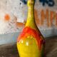 Vintage vase, glazed enameled terracotta vase, decorative vase, decoration