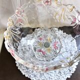 Pedestal fruit cup in blown glass