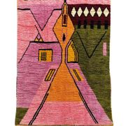 Modern Moroccan Boujad multicoloured Berber rug