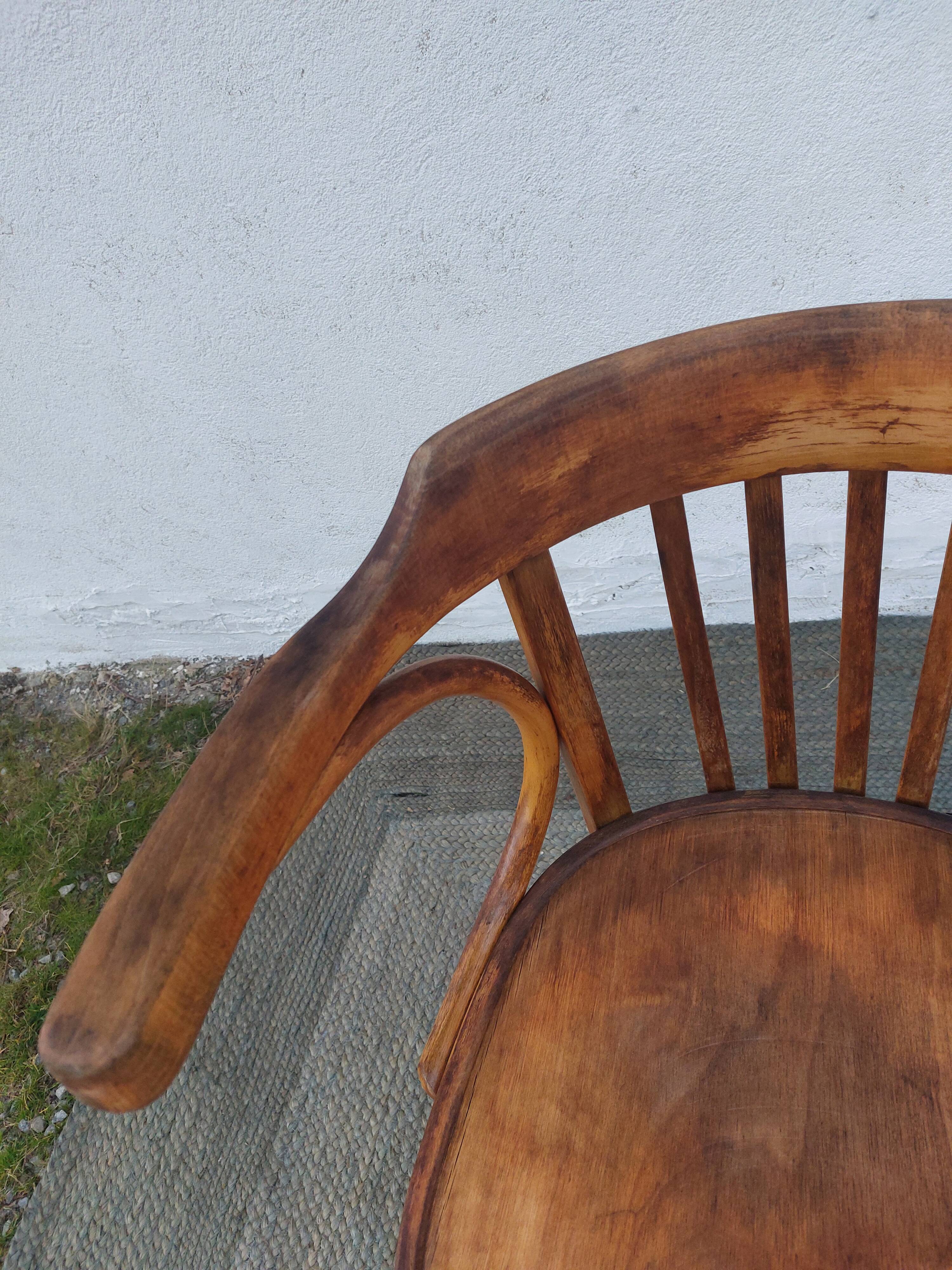 wooden swivel chair, height adjustable