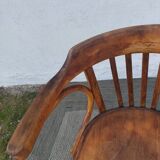 wooden swivel chair, height adjustable