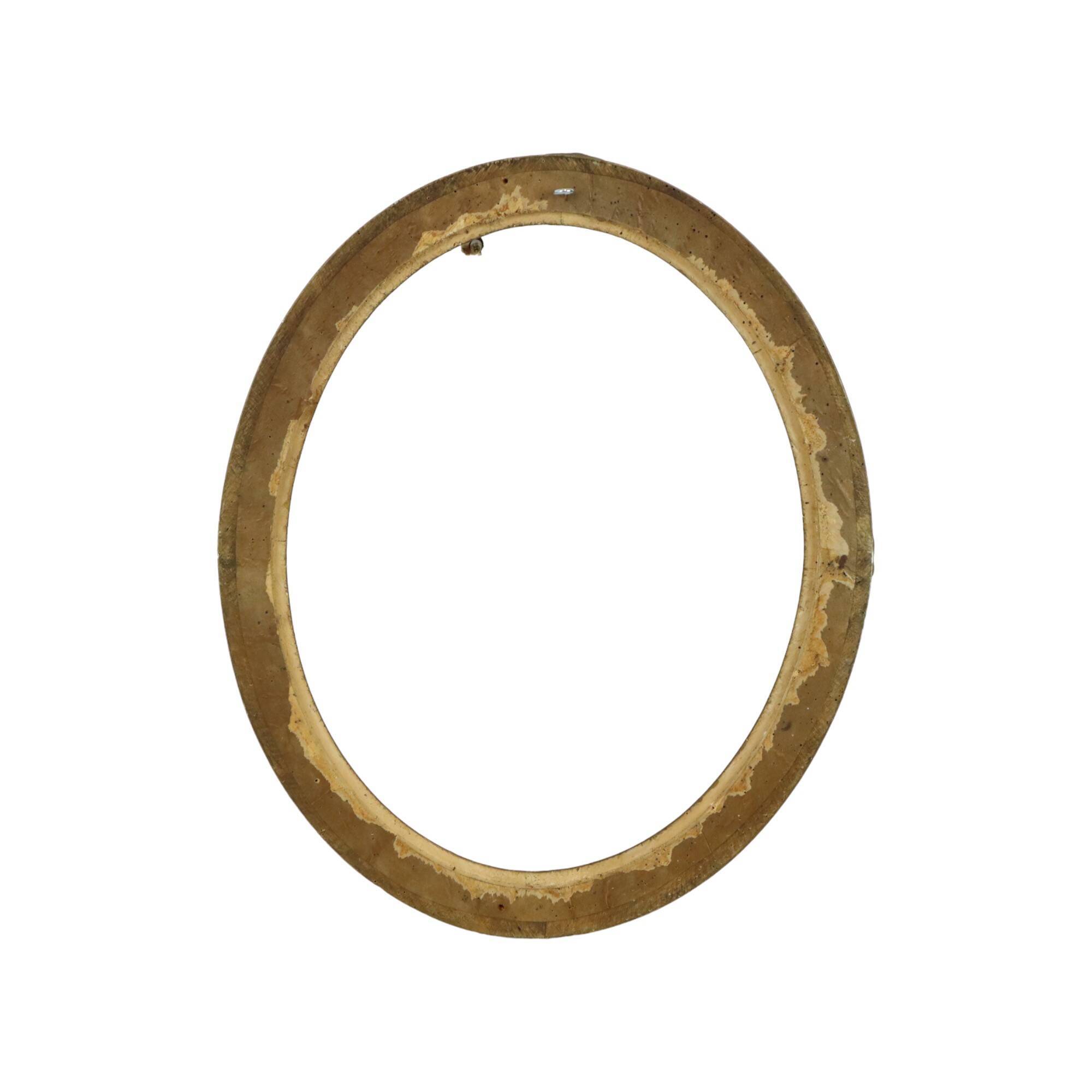 Oval Golden Wooden Frame Classic Roses Baroque Style France 59x49cm