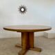 Large solid wood table 140 cm, vintage Scandinavian 70s design