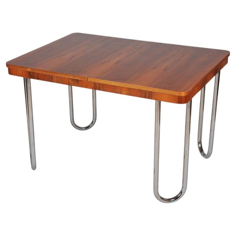 Bauhaus Oak Foling Table by J. Halabala for UP Zavody, Czech, 1930s