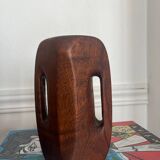 Brutalist wooden vase from the 80s