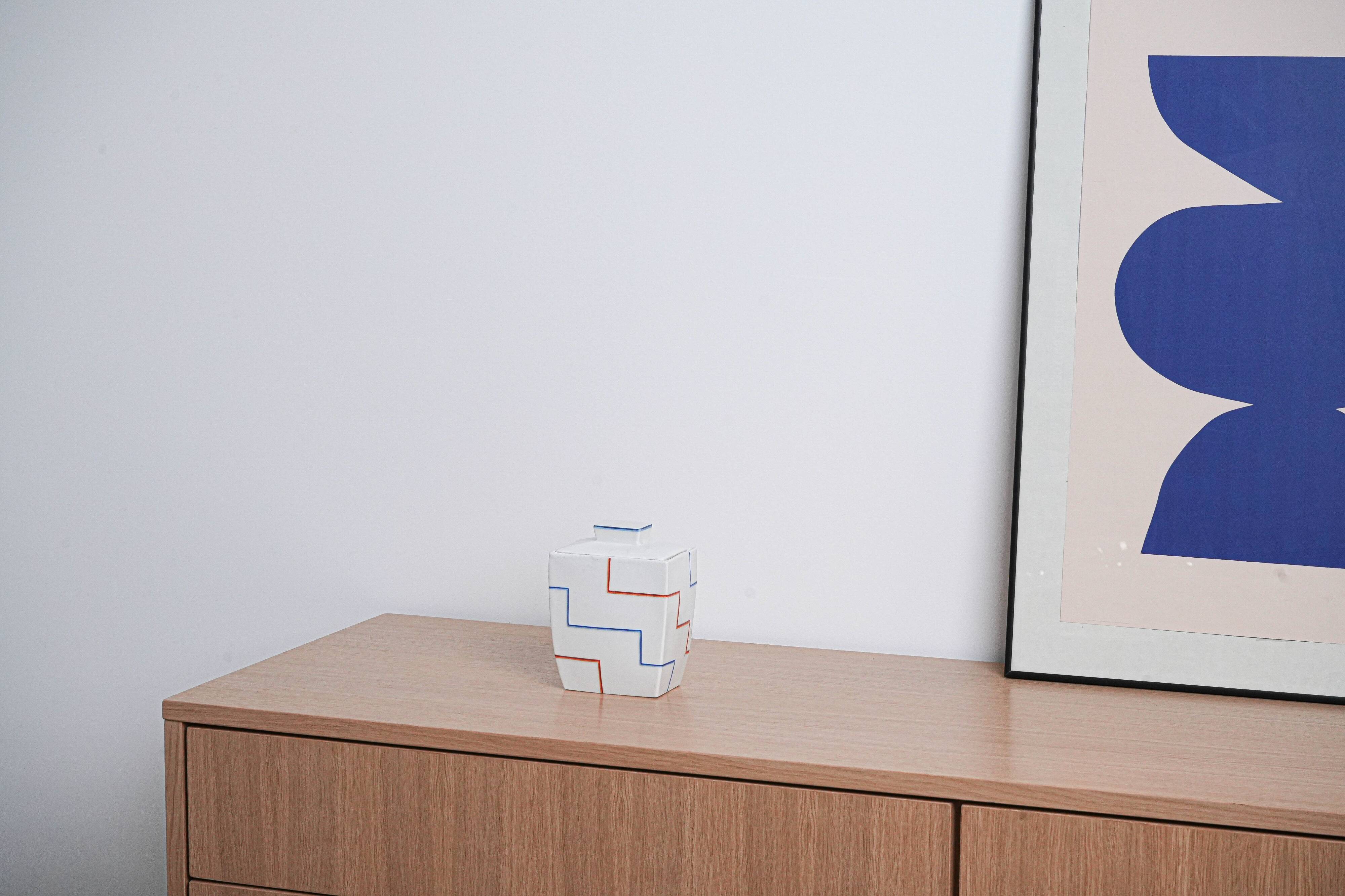 Vase en céramique, design moderniste, années 1970, fabriqué en Italie