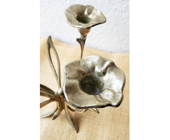 Three branched brass chandelier