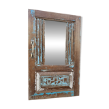 Burmese teak window mirror