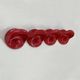 Set of 2 red "gancio 4702" coat hooks by olaf von bohr for kartell, 1970.