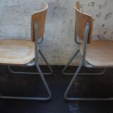 Industrial vintage Chairs Willem Hendrik Gispen for Gispen 1950s, Set of 2
