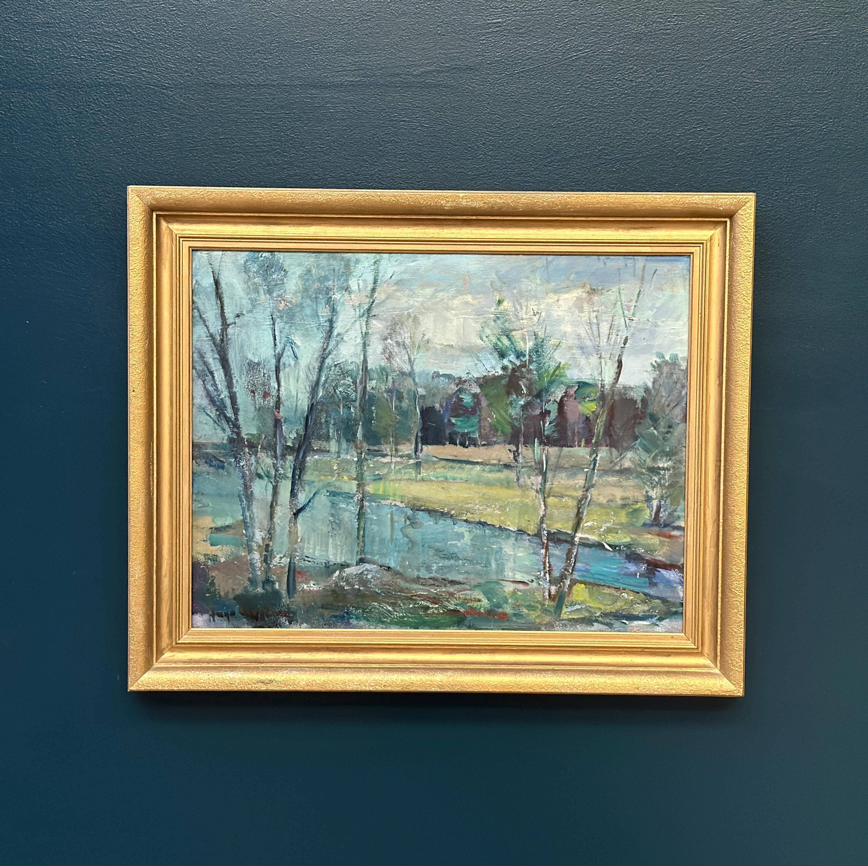 Swedish Oil on Canvas – “Obscured by Trees” by Hugo Carlberg
