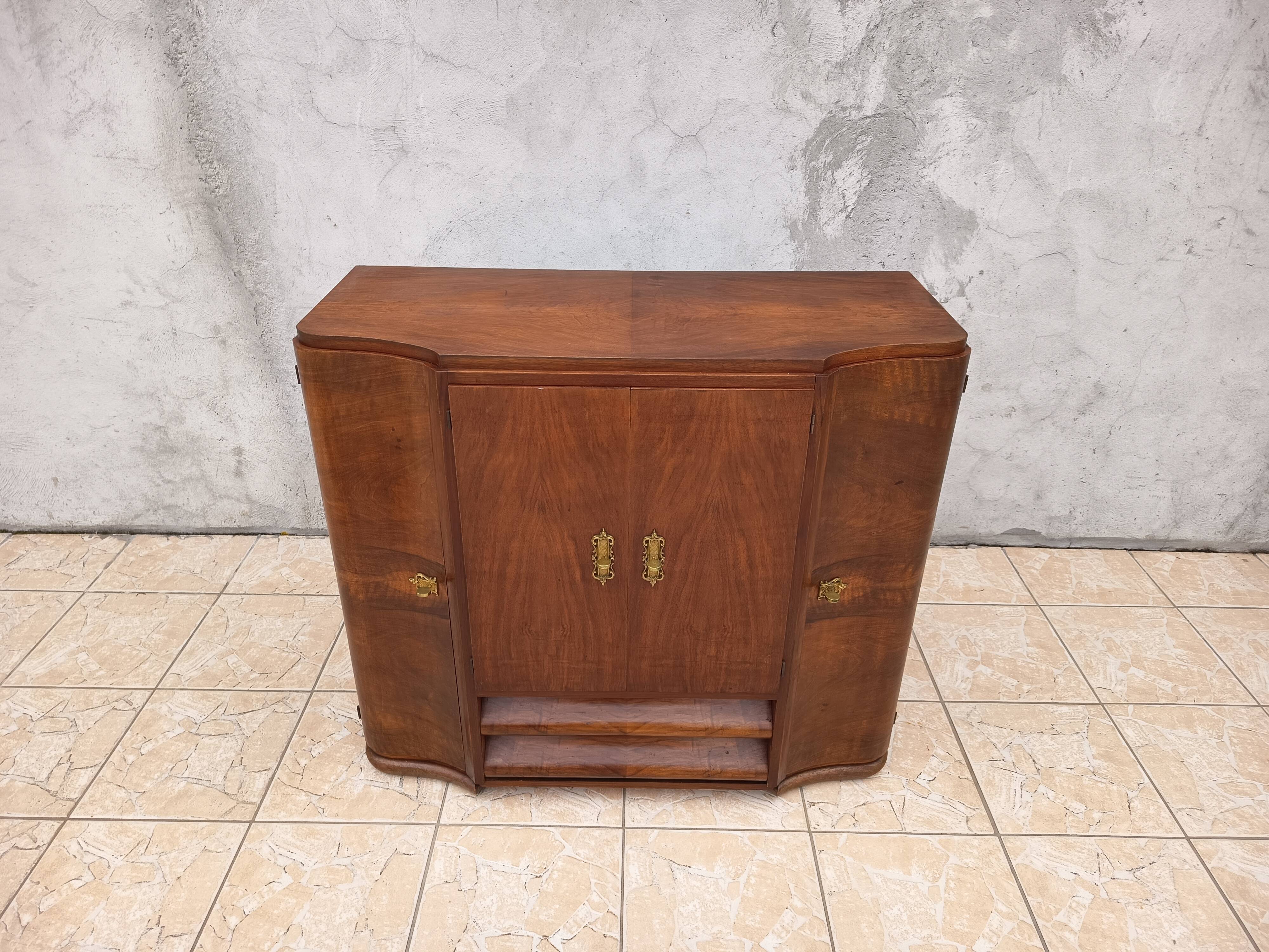 Art Deco walnut burl buffet