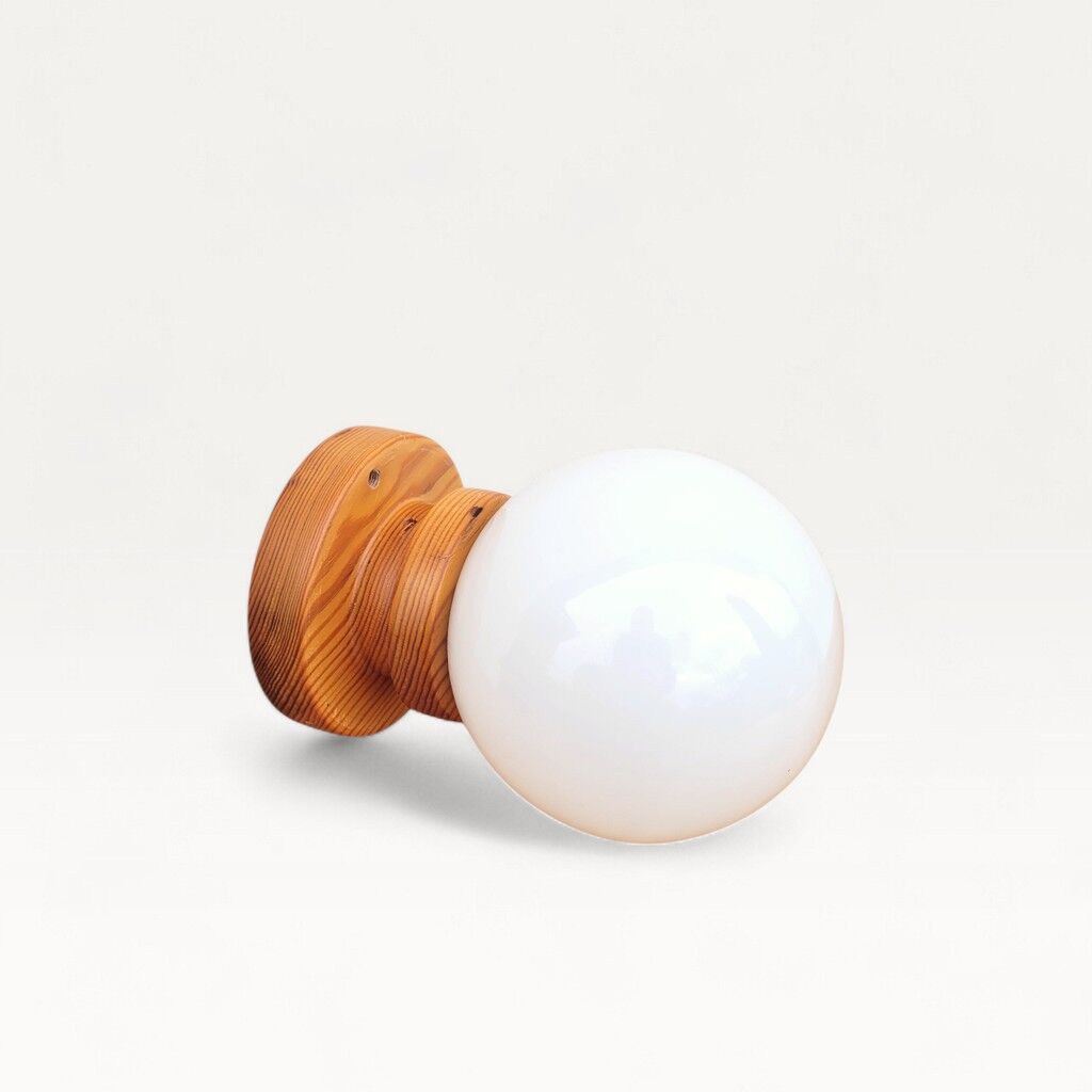Revised 80s pine ball wall lamp