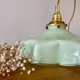Suspension vintage lampshade in opaline mint