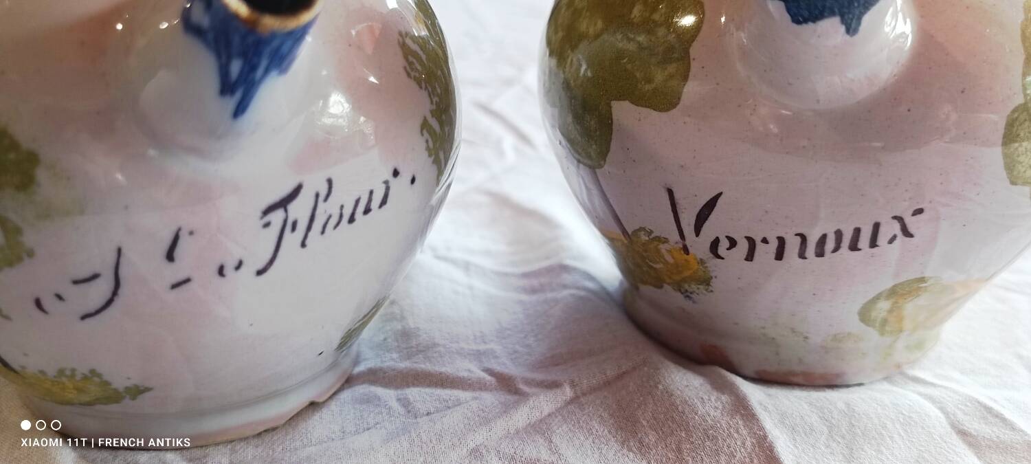 2 small ceramic water jugs from the Charentes region.