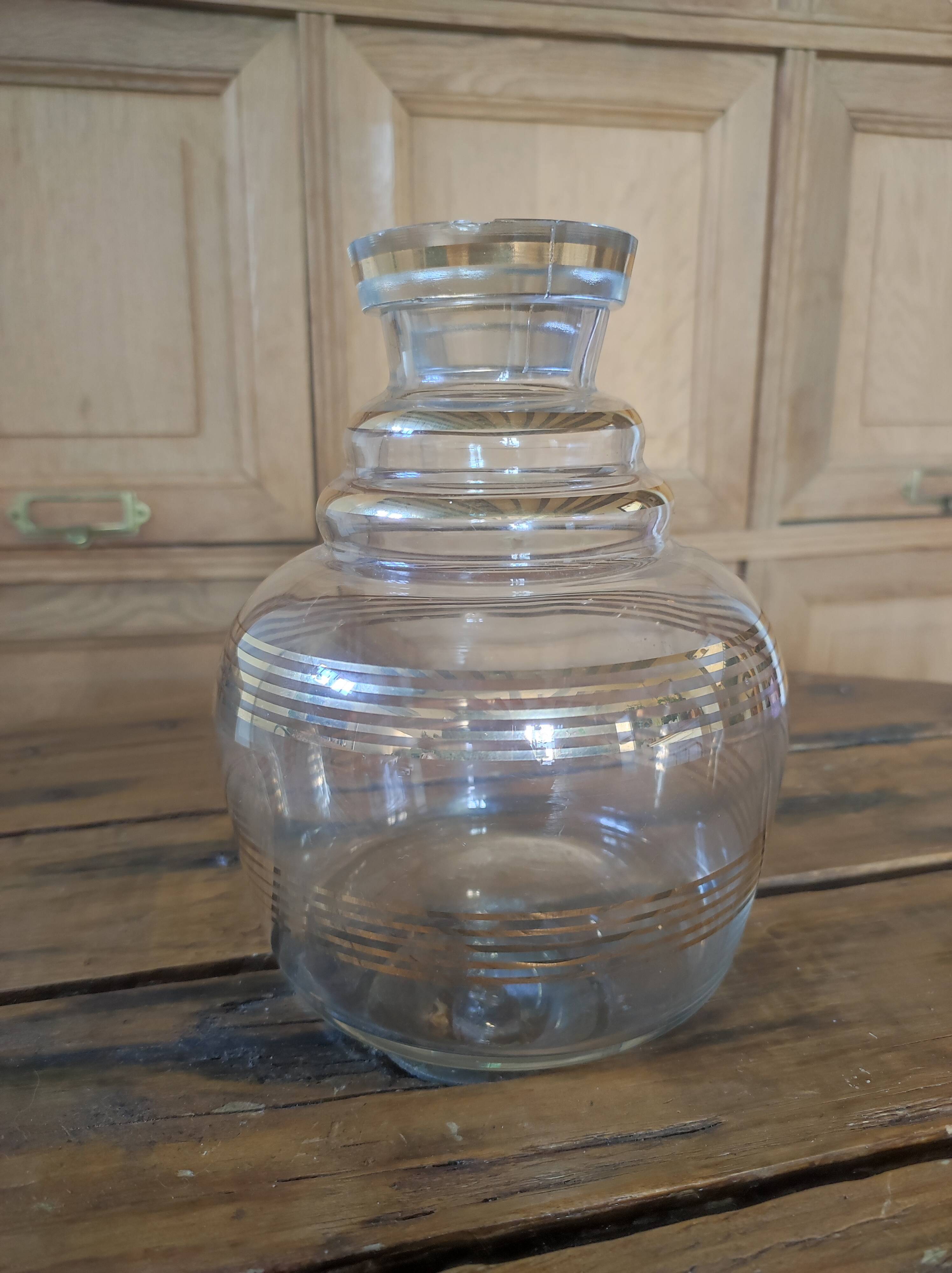 Vintage gold striped decanter