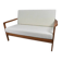 1960s canapé, in teak and white boucle.
