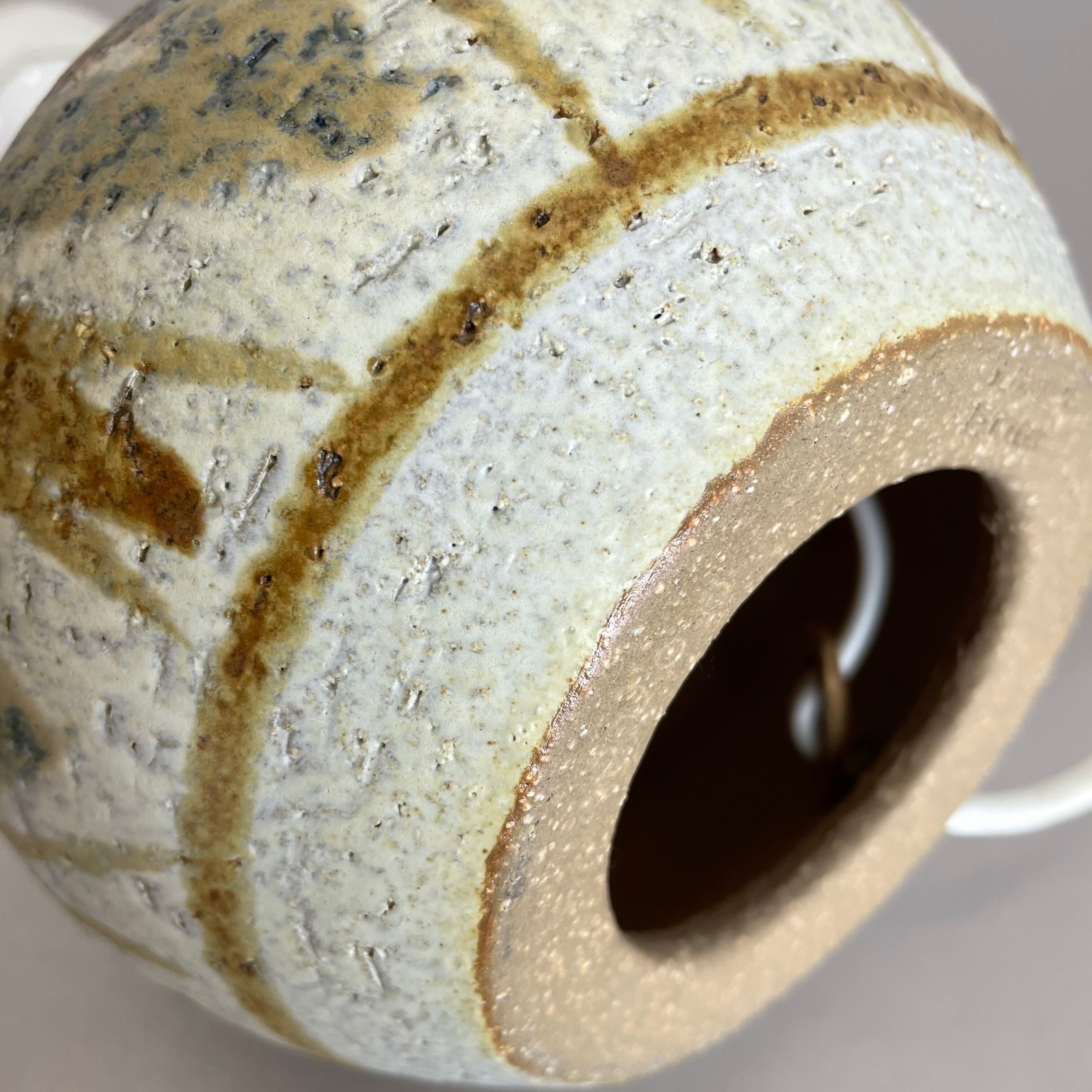 Ceramic studio pottery table light base by soholm  ceramic denmark 1970