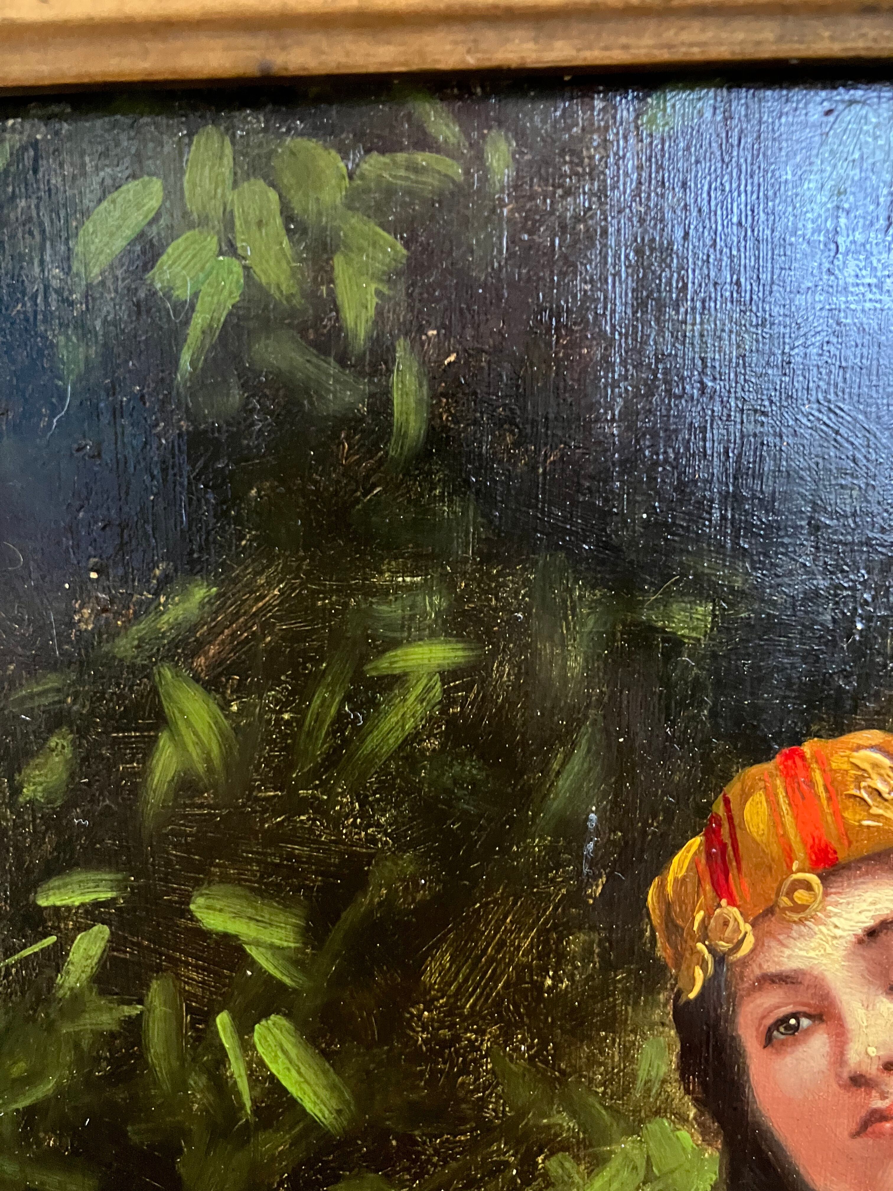 Orientalist painting the lemon merchant oil on panel nineteenth