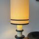 Lampe vintage en bois  - 50cm - noir et blanc - abat-jour fait main