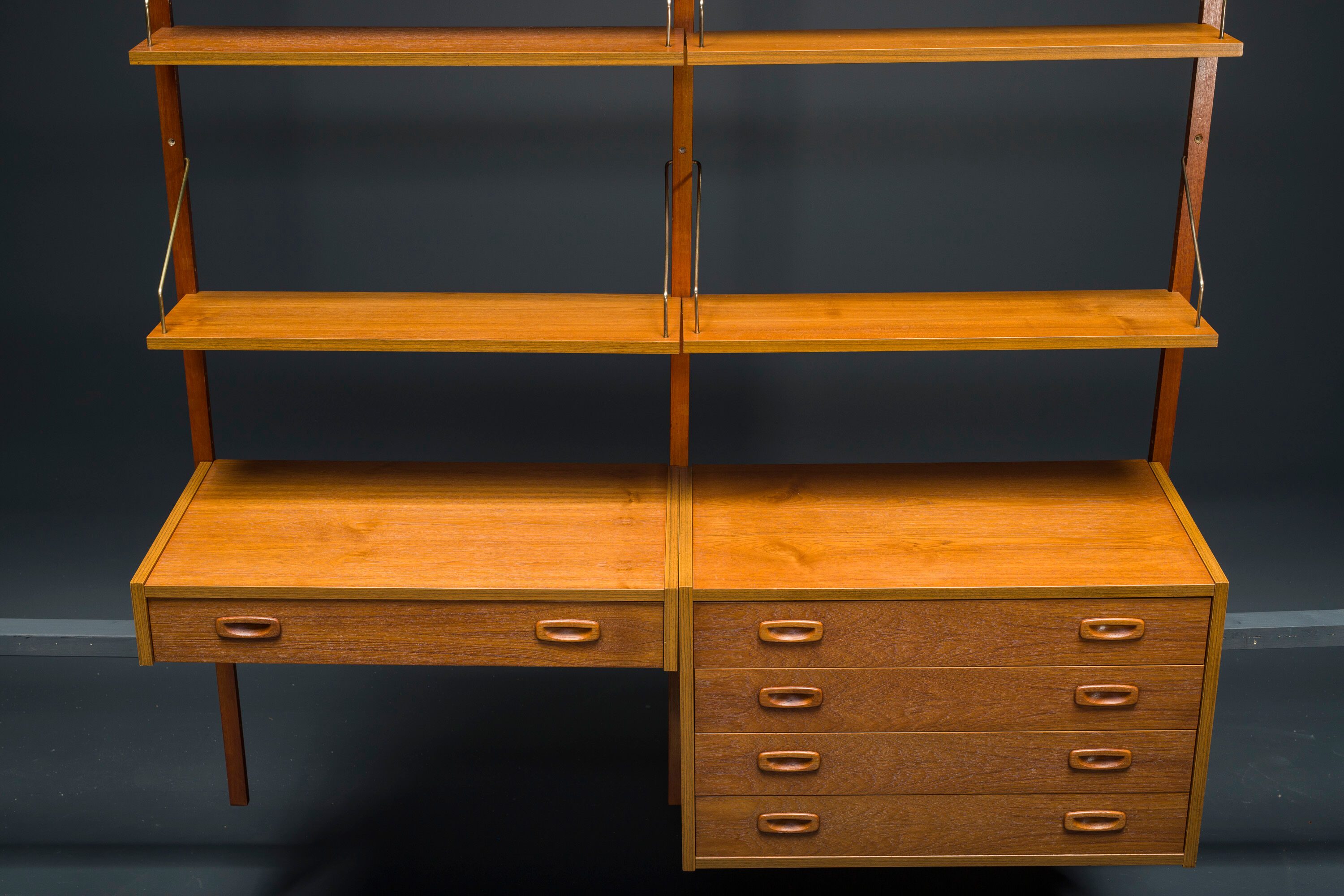 Danish teak ps modular wall units by preben sørensen for randers møbelfabrik, 1960s, set of 11