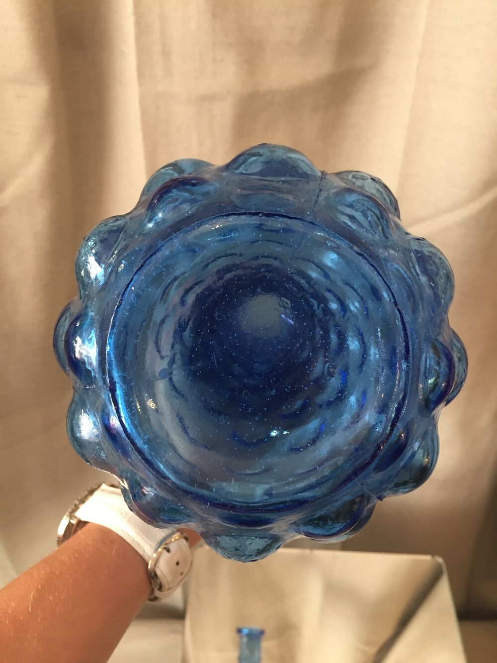 Superb cobalt blue bottle empoli genie made in italy