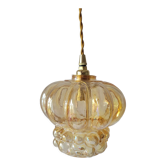 Amber molded glass pendant lamp