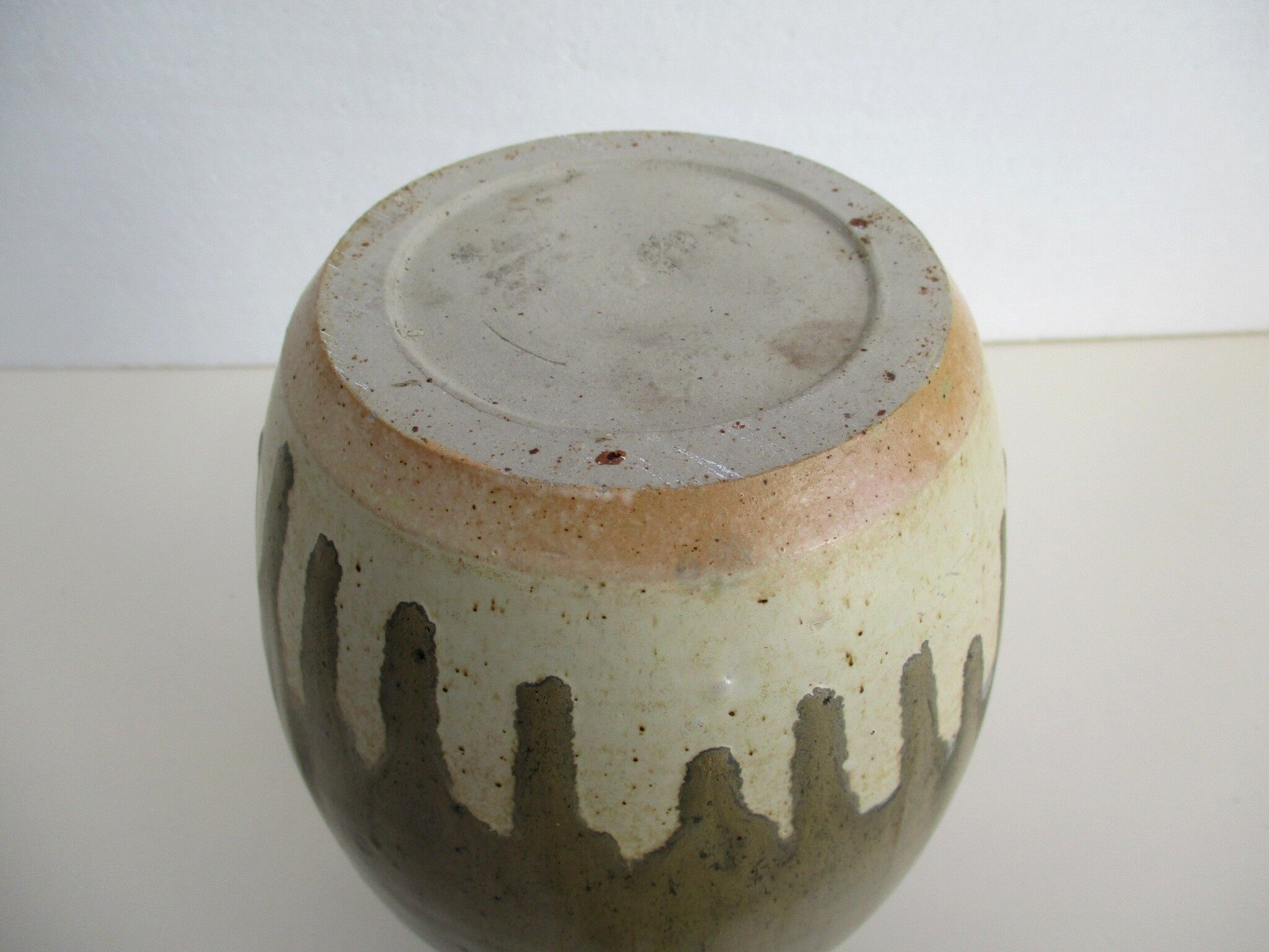Enamelled sandstone vase