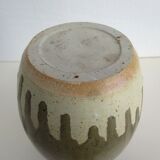 Enamelled sandstone vase