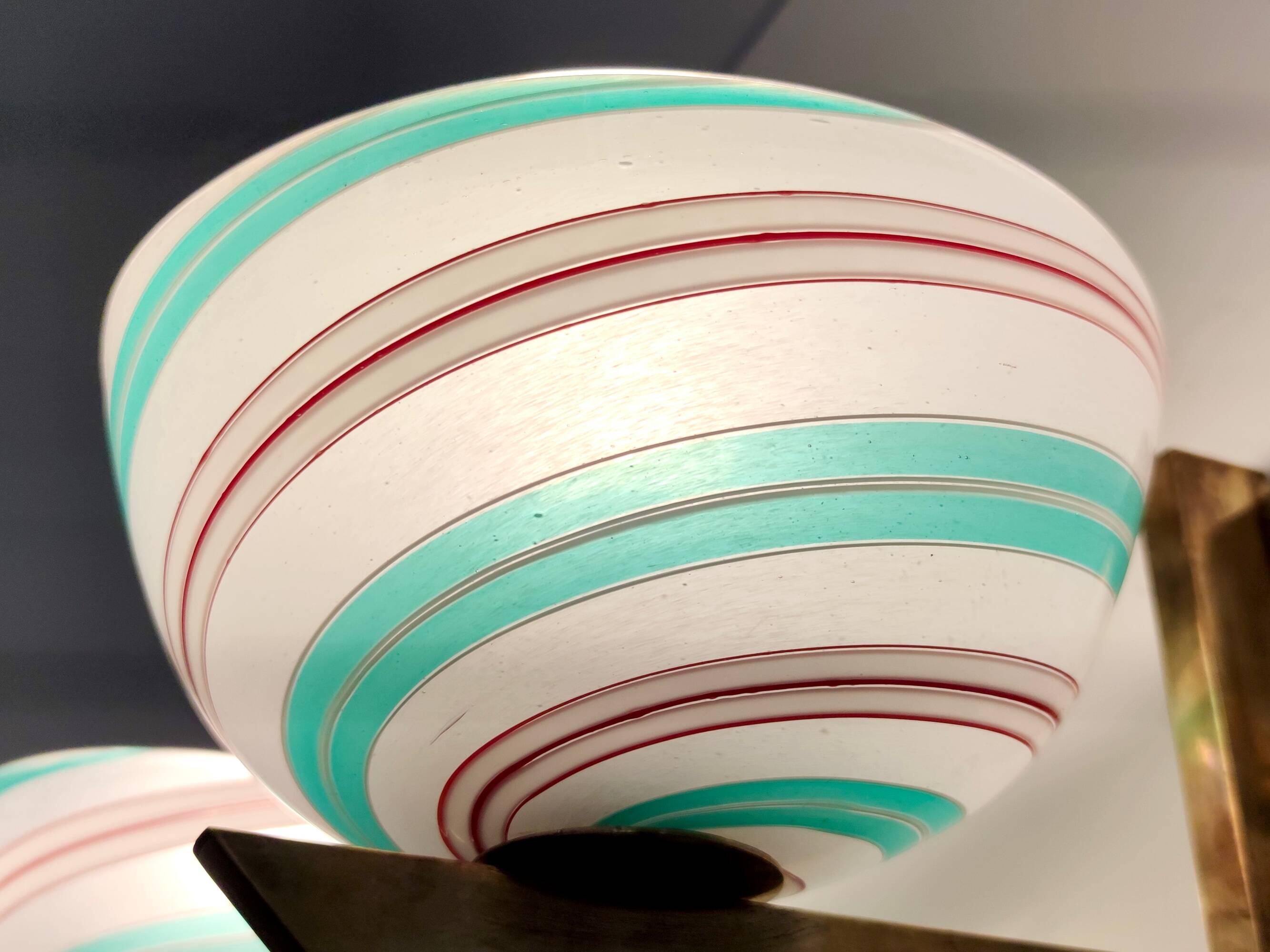 Rare Murano Glass and Brass Wall Light by Dino Martens for Aureliano Toso, Italy