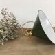 Conical suspension in green & white enamelled sheet metal
