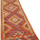 Turkish Handwoven Vintage Herki Kilim 86 cm x 326 cm