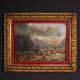 Peinture italienne, paysage signé et daté de 1846.