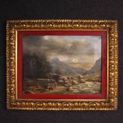 Italian painting, landscape signed and dated 1846