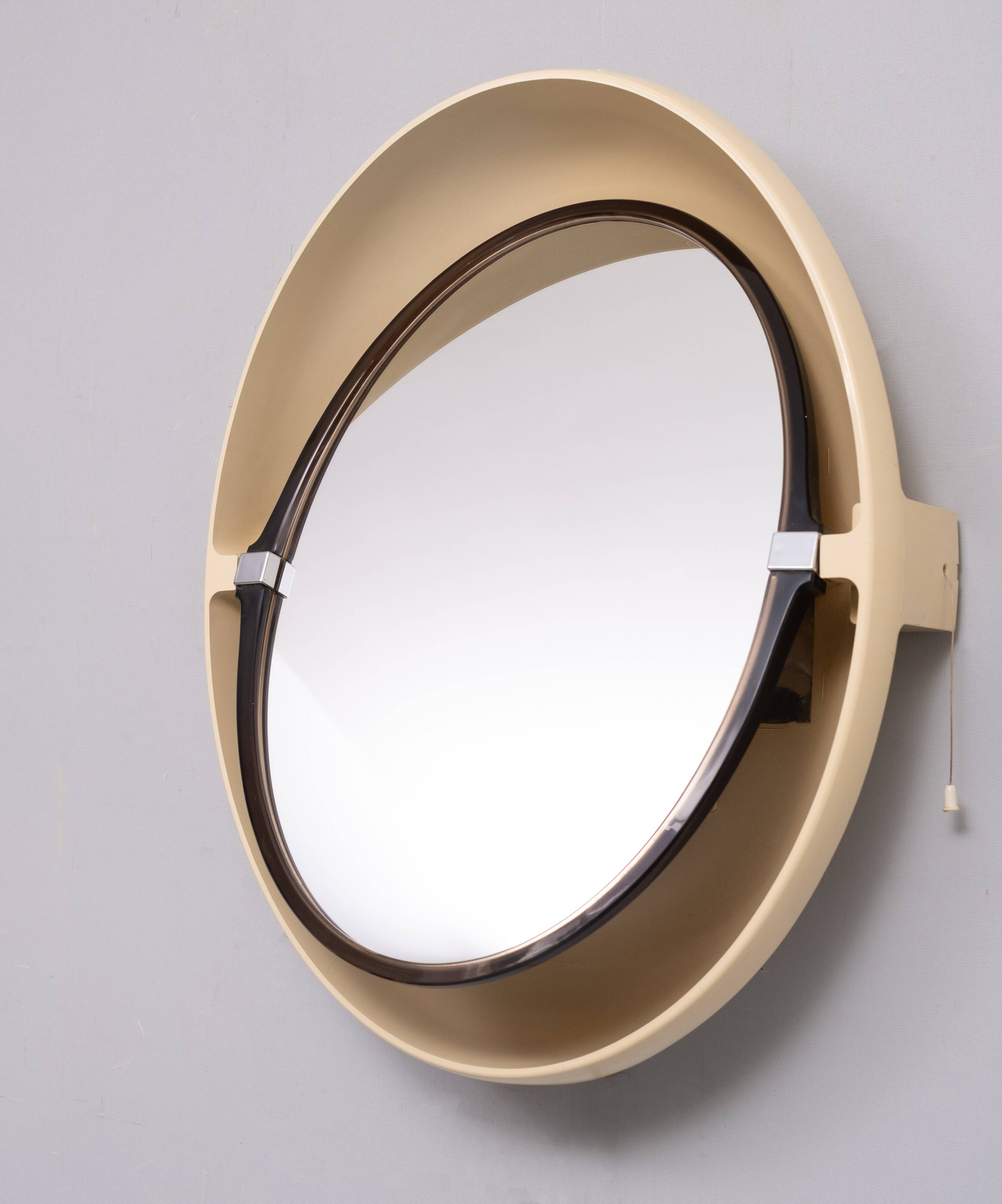 Miroir ovale pivotant Space Ace Allibert, années 1970