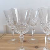Set of 7 mismatched wine glasses