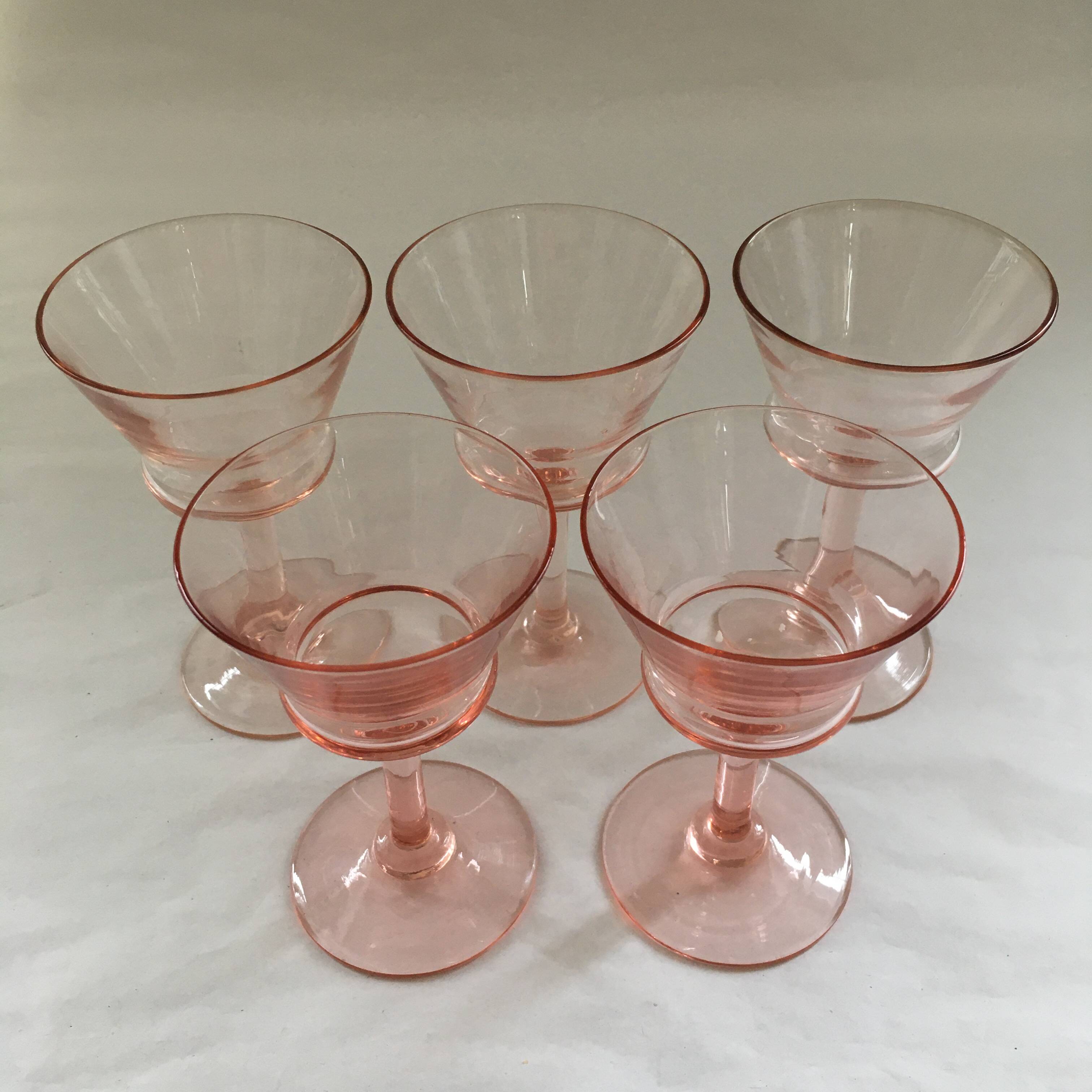 Set de 5 verres rosés