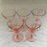 Set de 5 verres rosés