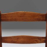 French Wabi-Sabi wood and wicker side Chair, 1850s