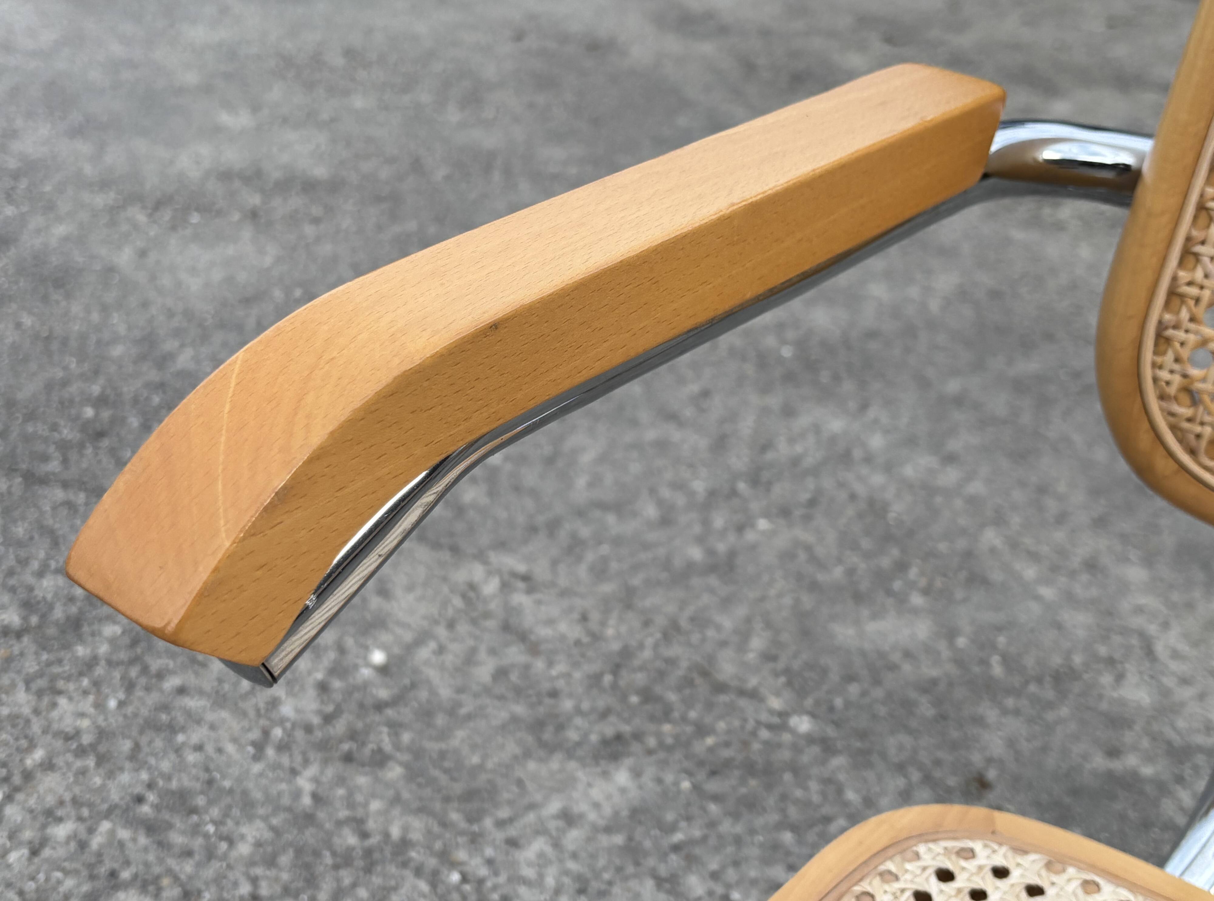 Set of 4 Cesca chairs model B64 with armrests Cesca Marcel breuer design