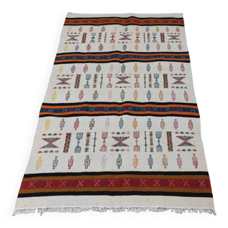 Handmade Berber rug in natural wool