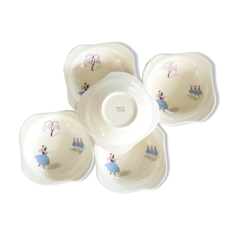 Set of 5 bowls or cups, Ballet by Beswick England, 1956