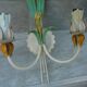 applique ancienne lampes XX tôle Fleurs Lys vintage