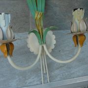 vintage wall lamps from the 20th century, metal, lily flowers