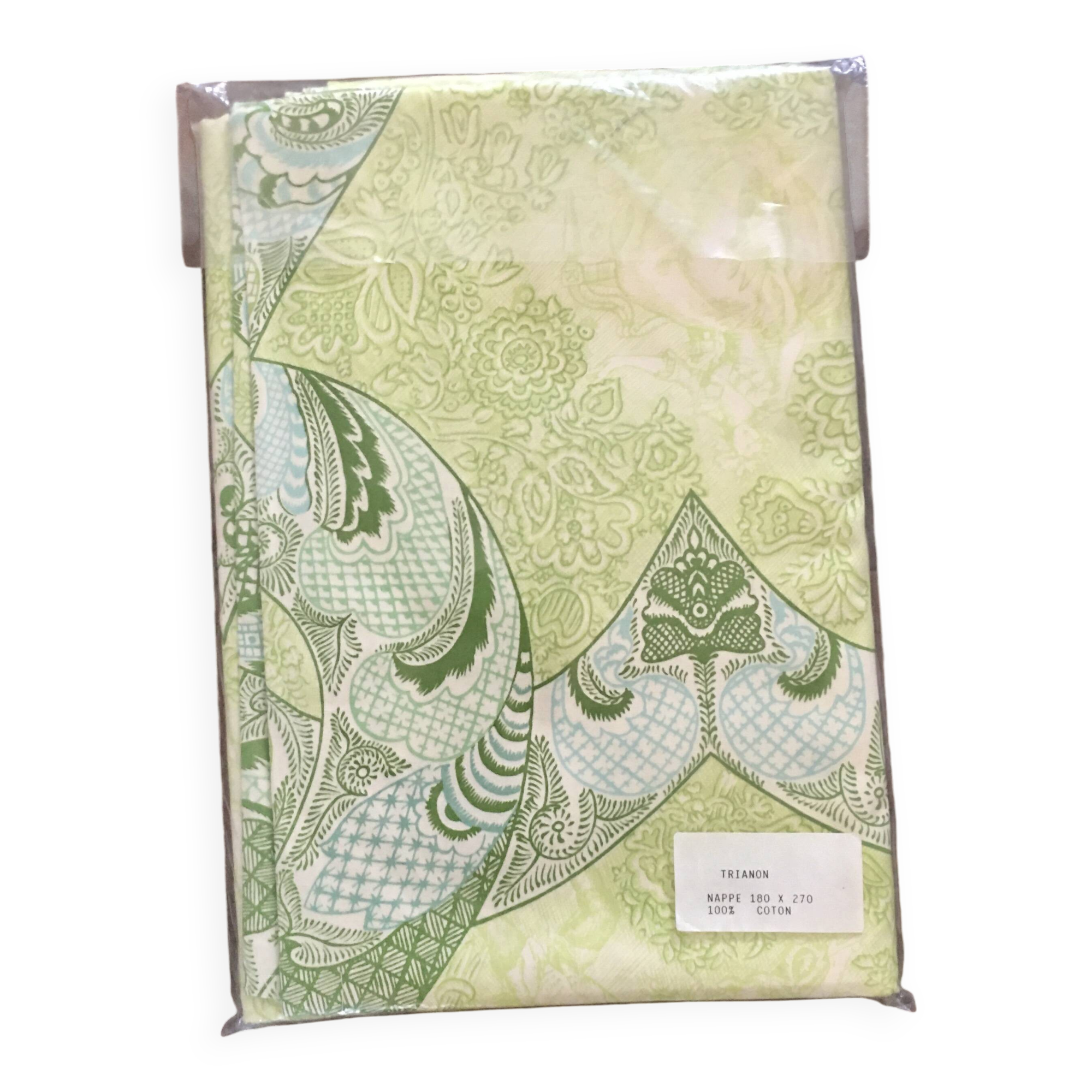 Nappe Trianon verte en satin de coton