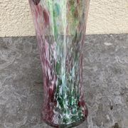 Large glass vase manufactured in Clichy around 1920 . Blown with cane